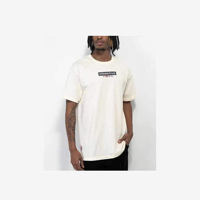 The Primitive x Demon Slayer Tengen Cream T-Shirt is a graphic tee made from durable cotton material. 