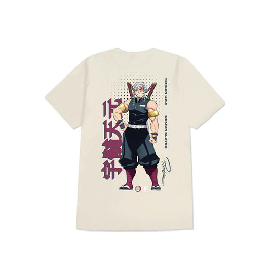 The Primitive x Demon Slayer Tengen Cream T-Shirt is a graphic tee made from durable cotton material. 