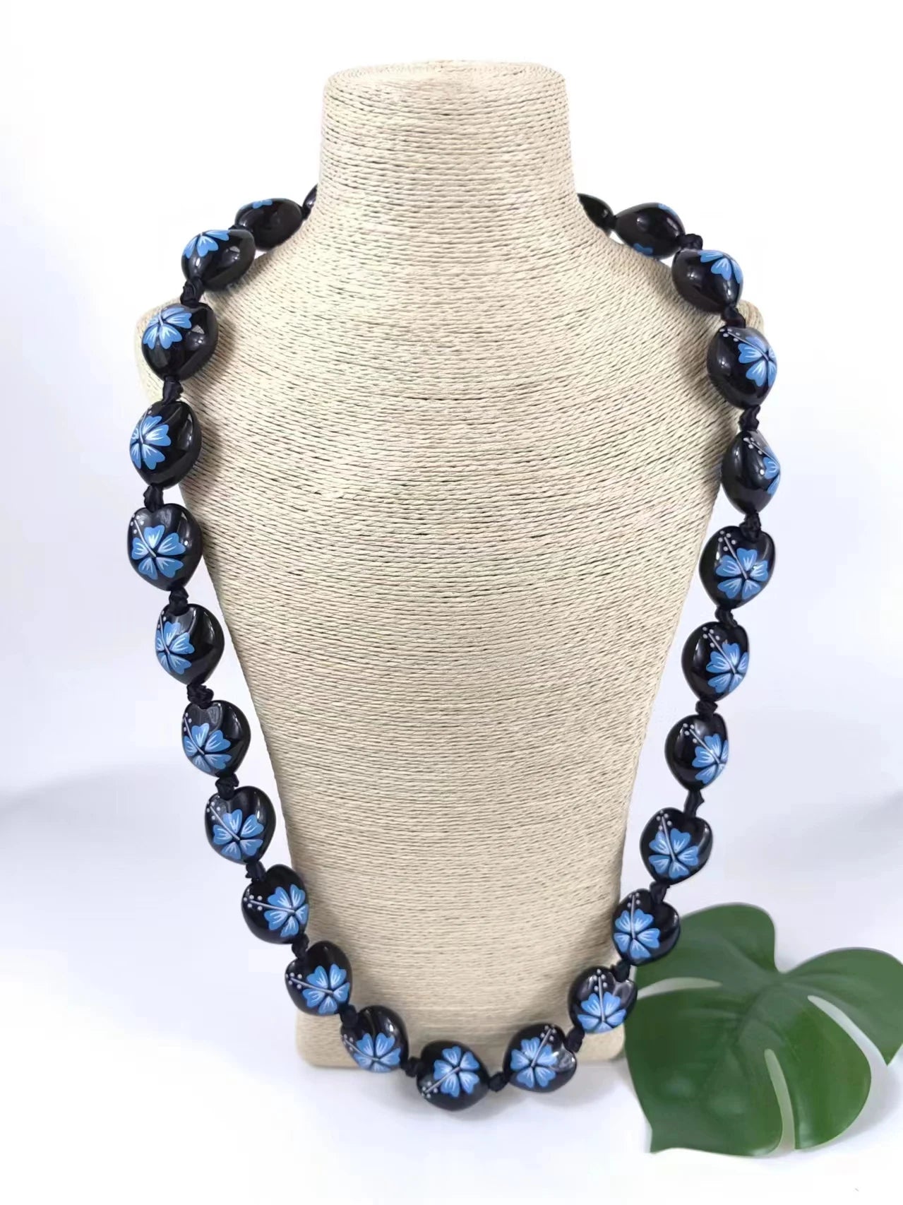 Blue Kukui Nut Necklace