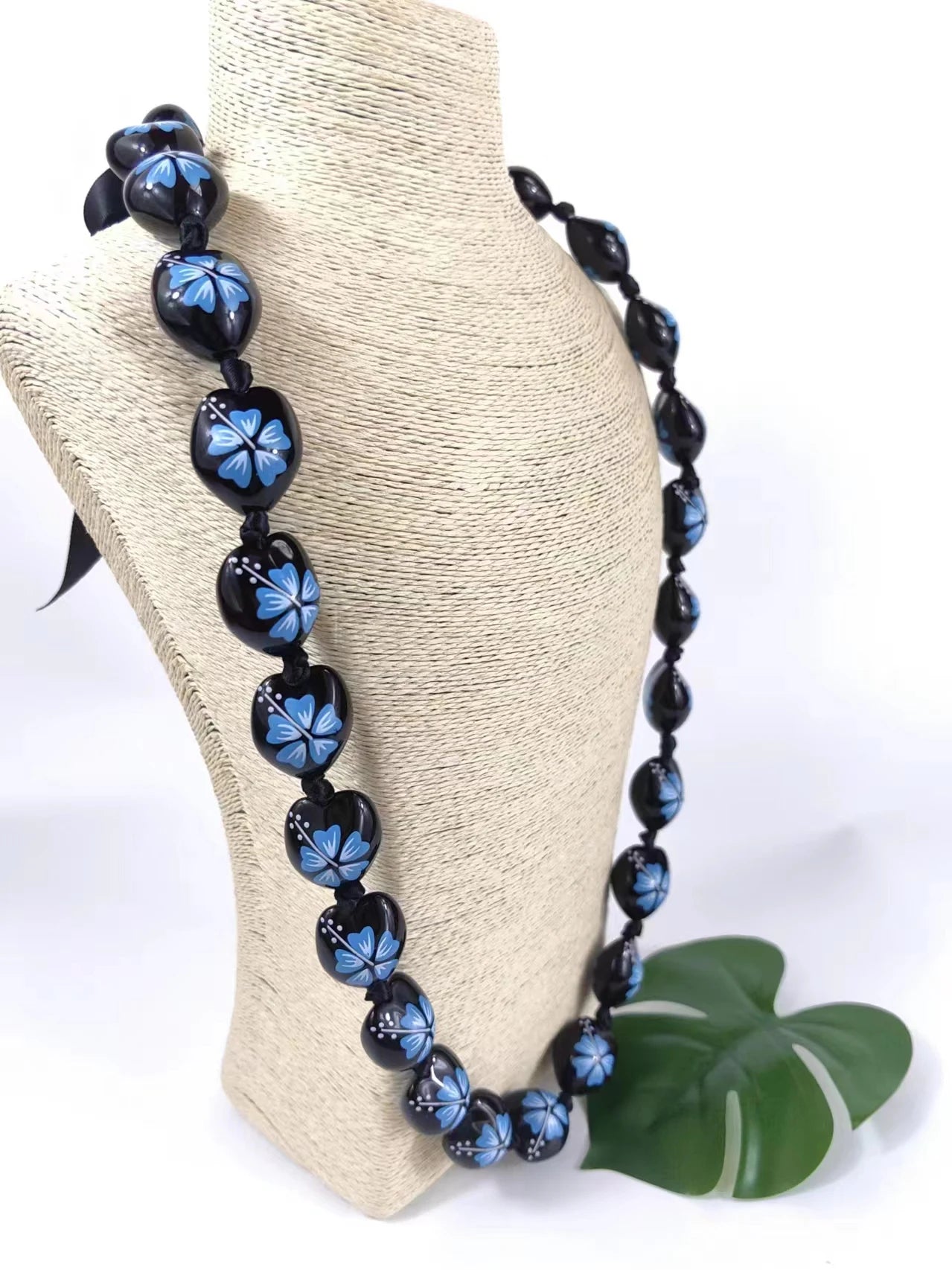 Blue Kukui Nut Necklace