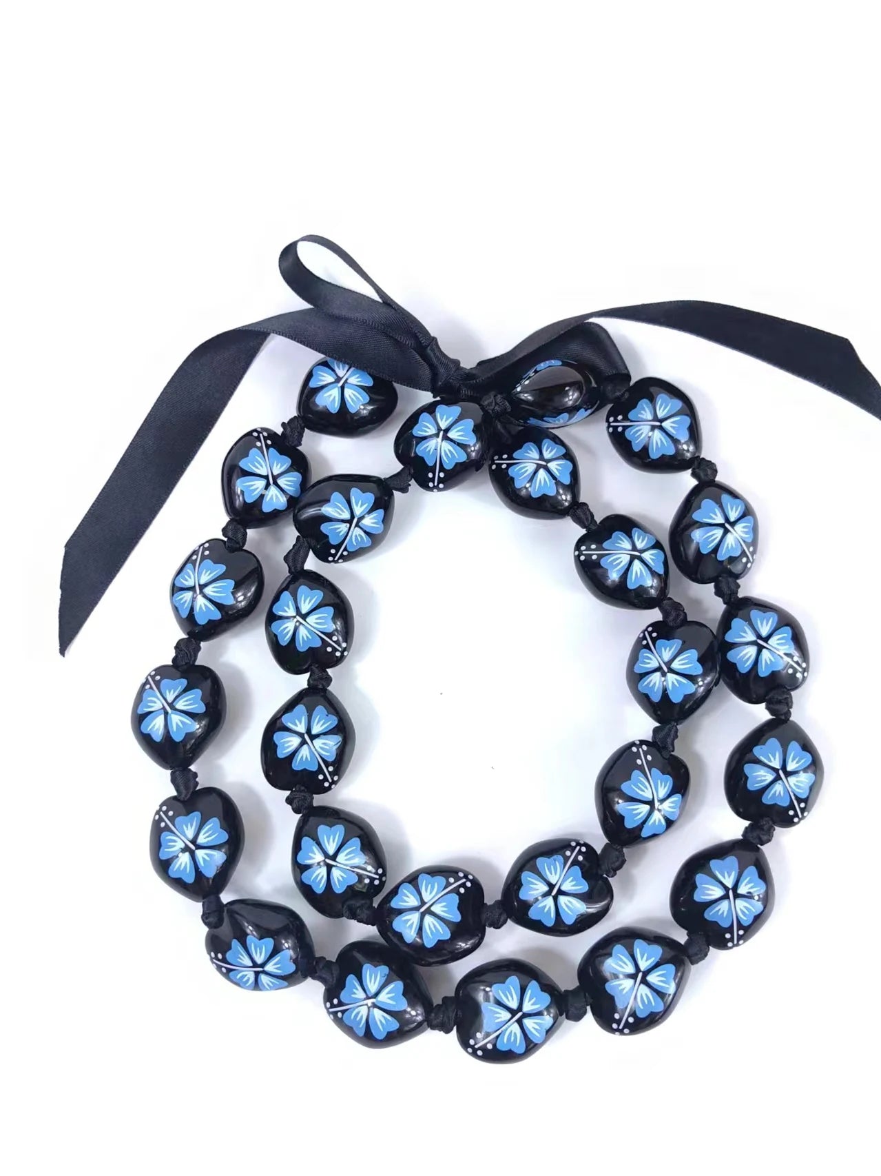 Blue Kukui Nut Necklace