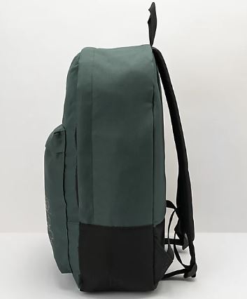 From Primitive comes the Reboot backpack in a green and black colorway, with various Primitive graphics in beige screen-printed on the front.