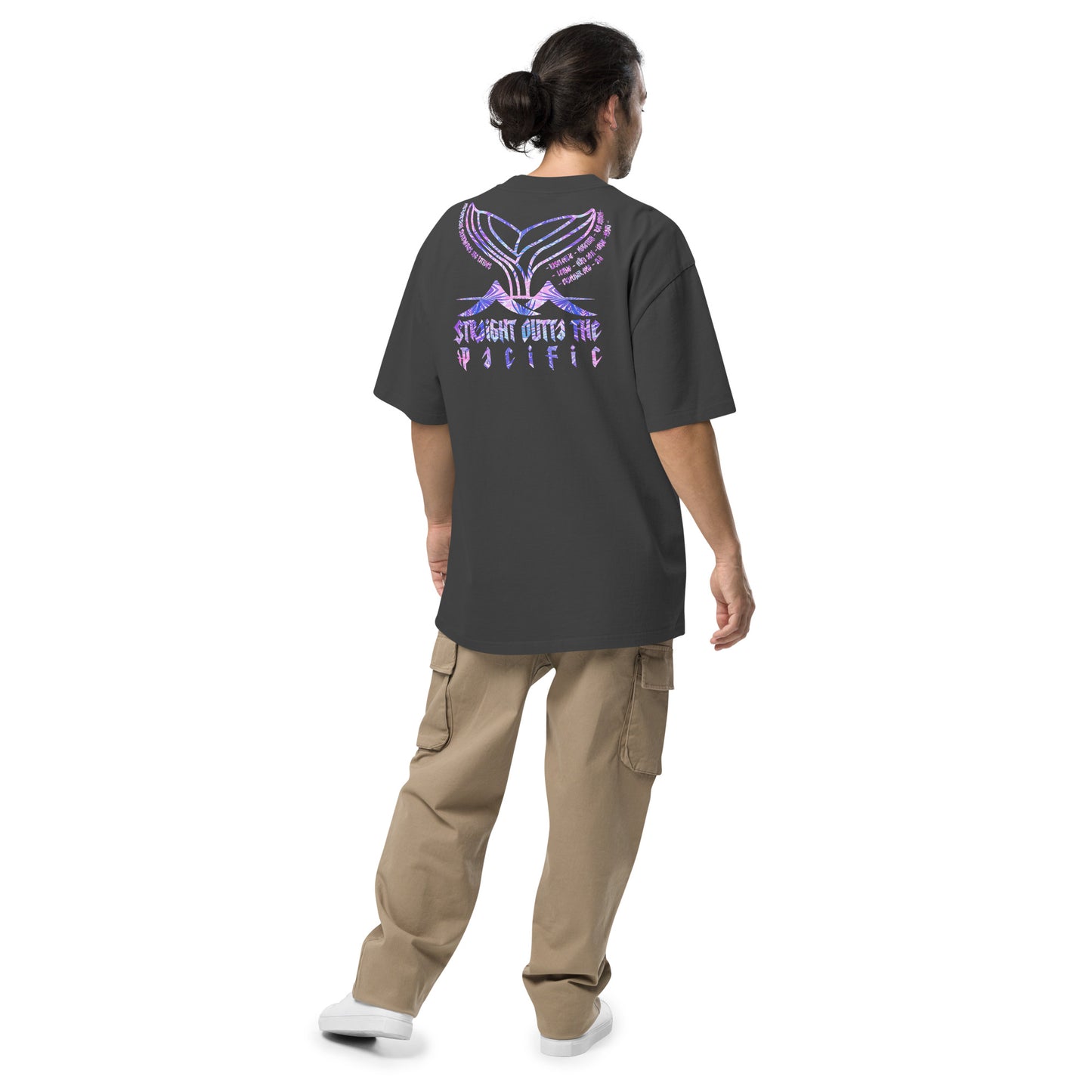 Straight Outta the Pacific Oversized faded t-shirt