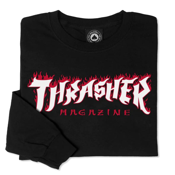 THRASHER POSSESSED LOGO BLACK LS