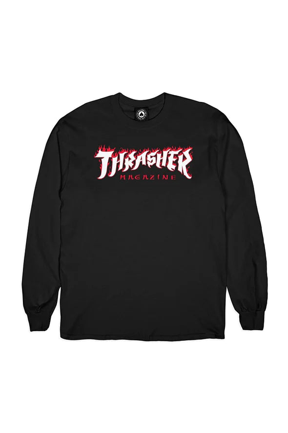 THRASHER POSSESSED LOGO BLACK LS